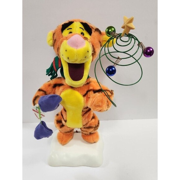 Disney Other - Disney Telco Motion-ette Animated Christmas Tigger 15" Wire Tree & Mittens WORKS
